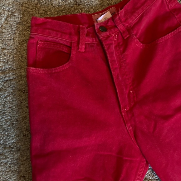 VINTAGE GUESS bright red high waisted jeans - Picture 3 of 9